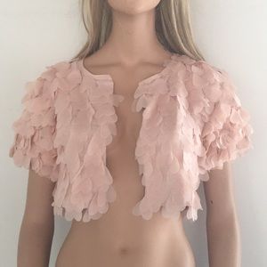 Simply Stunning Nude/Pink Hearts Cropped Jacket